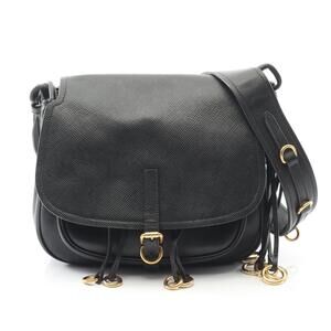 PRADA Corsaire Shoulder Bag Leather Black